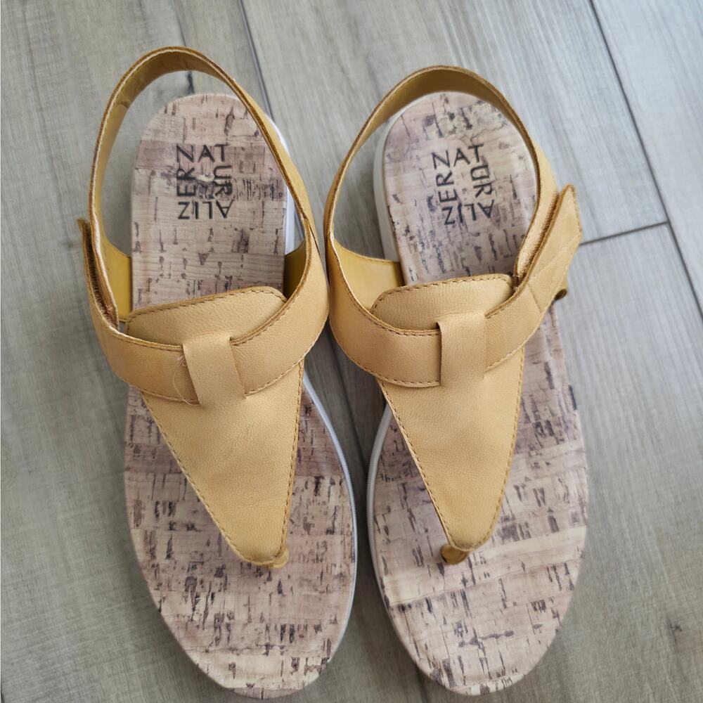 Naturalizer Lincoln Leather Sandals Sunset Yellow Women Sz 8M - Picture 7 of 8